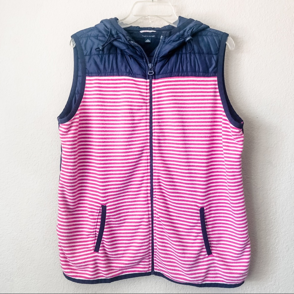 TOMMY HILFIGER Athluxe Hooded Vest Navy Pink